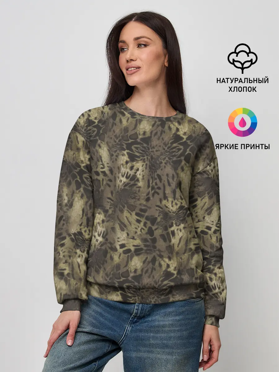 Женский свитшот / Камуфляж Prym1 Woodlands Camo