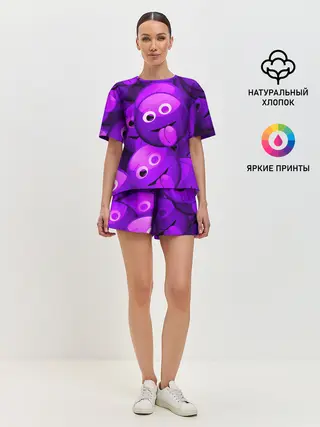 Женская пижама с шортами / НЕОНОВЫЕ СМАЙЛЫ