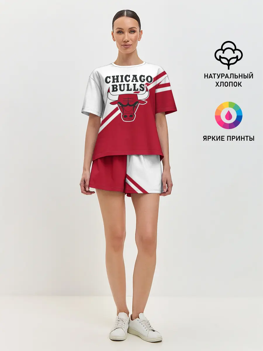 Женская пижама с шортами / Chicago Bulls Red-White