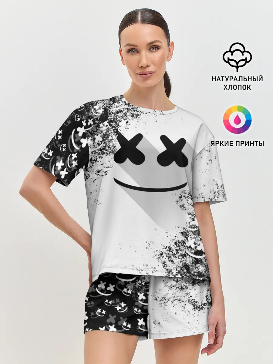 Женская пижама с шортами / Marshmello