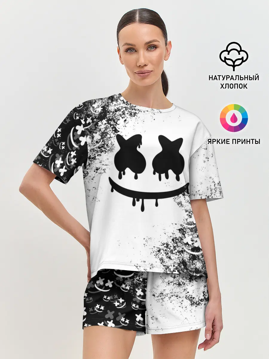 Женская пижама с шортами / Marshmello