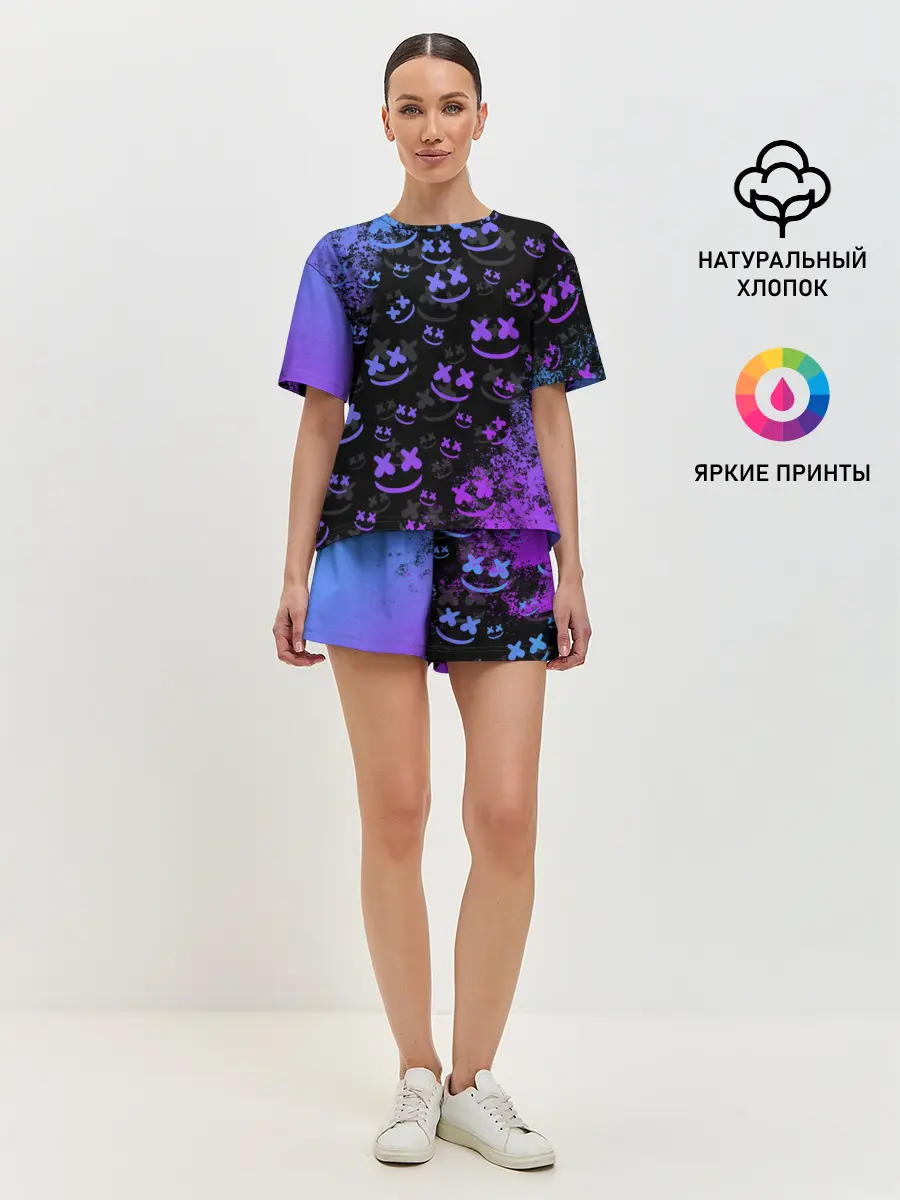 Женская пижама с шортами / Marshmello