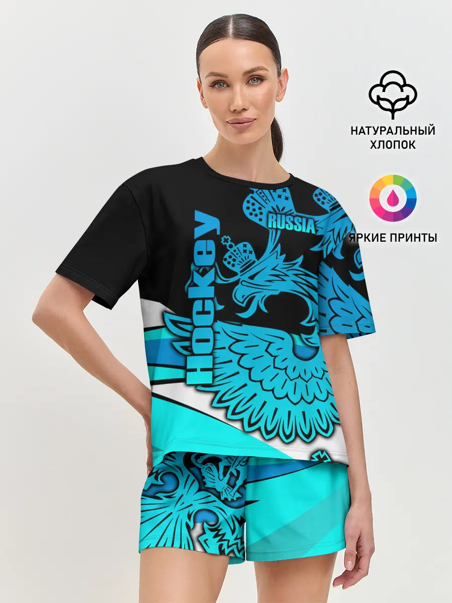 Женская пижама с шортами / Hockey