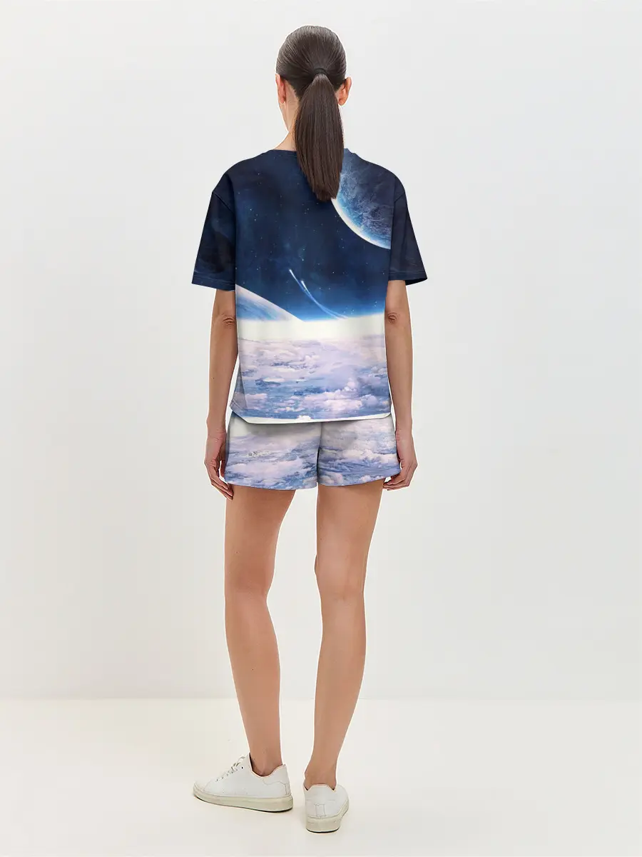 Женская пижама с шортами / Космос