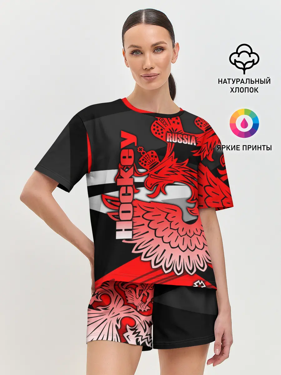 Женская пижама с шортами / Hockey