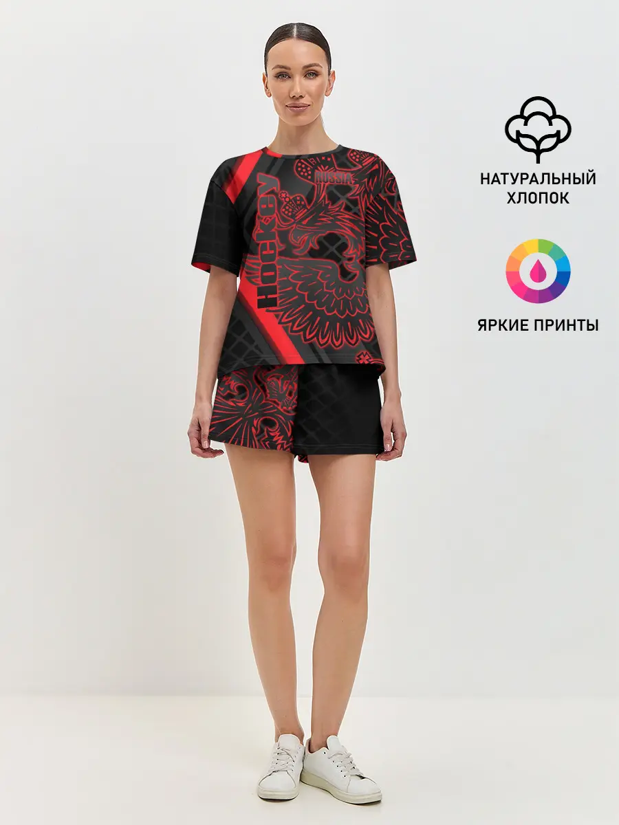 Женская пижама с шортами / Хоккей