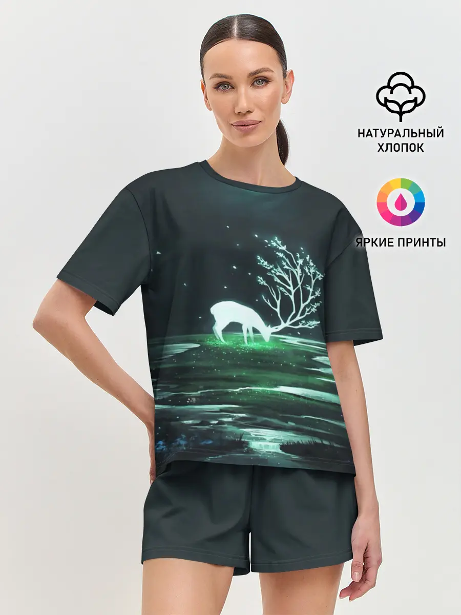 Женская пижама с шортами / ОЛЕНЬ