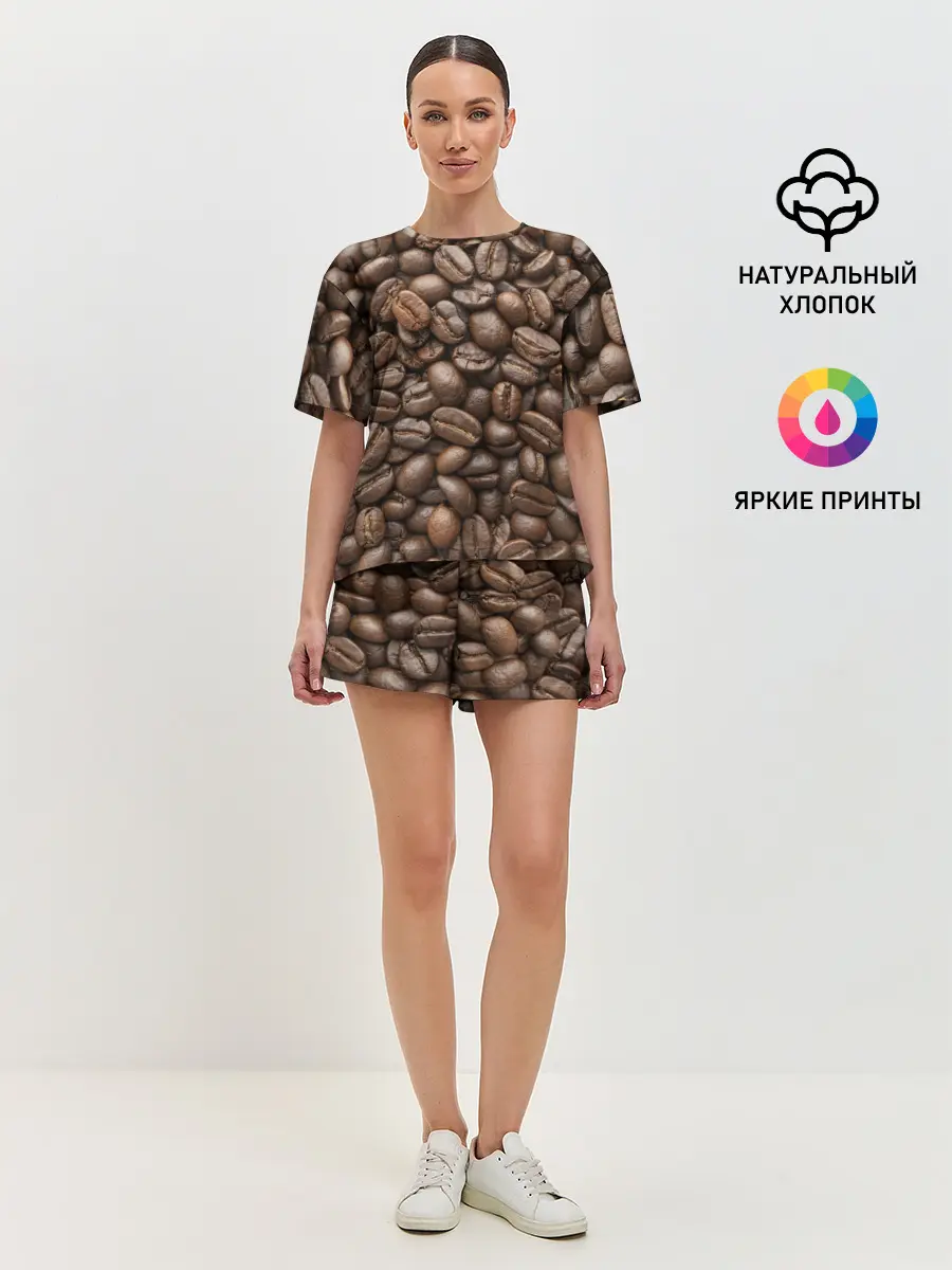 Женская пижама с шортами / Coffee