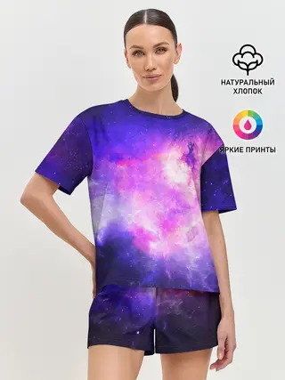 Женская пижама с шортами / КОСМИЧЕСКИЕ КРАСКИ