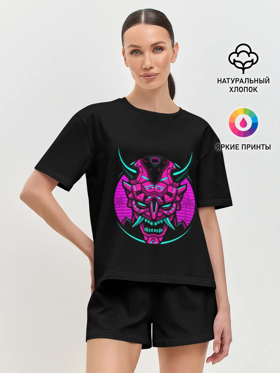 Женская пижама с шортами / Samurai Retro Neon