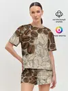 Женская пижама с шортами / Кофейные зёрна
