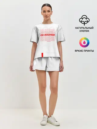 Женская пижама с шортами / Ok boomer 3D