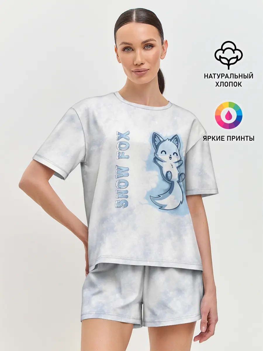Женская пижама с шортами / Snow fox