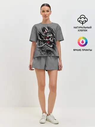 Женская пижама с шортами / Skull through metal