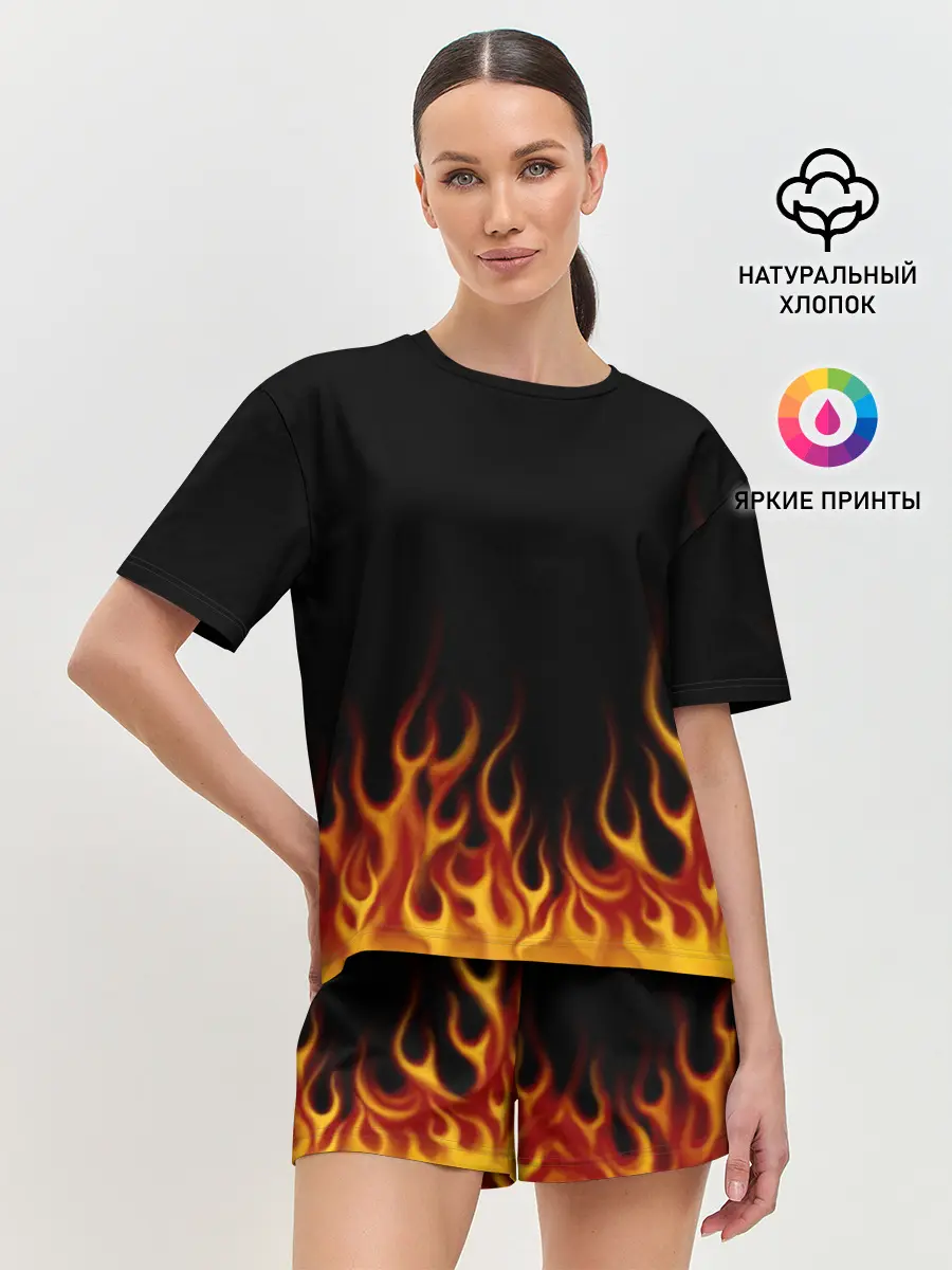 Женская пижама с шортами / Пламя Old School