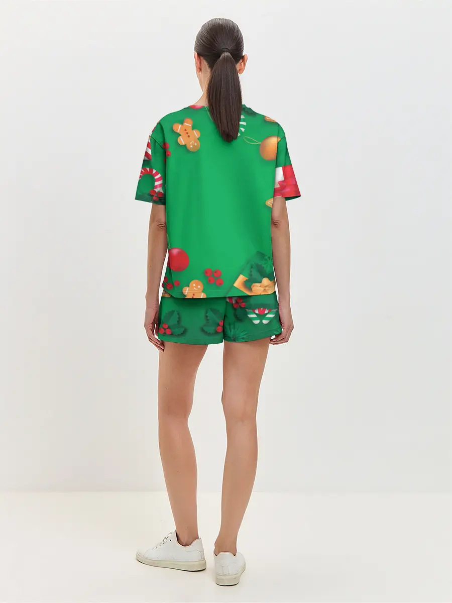 Женская пижама с шортами / Новогодний Sherlock