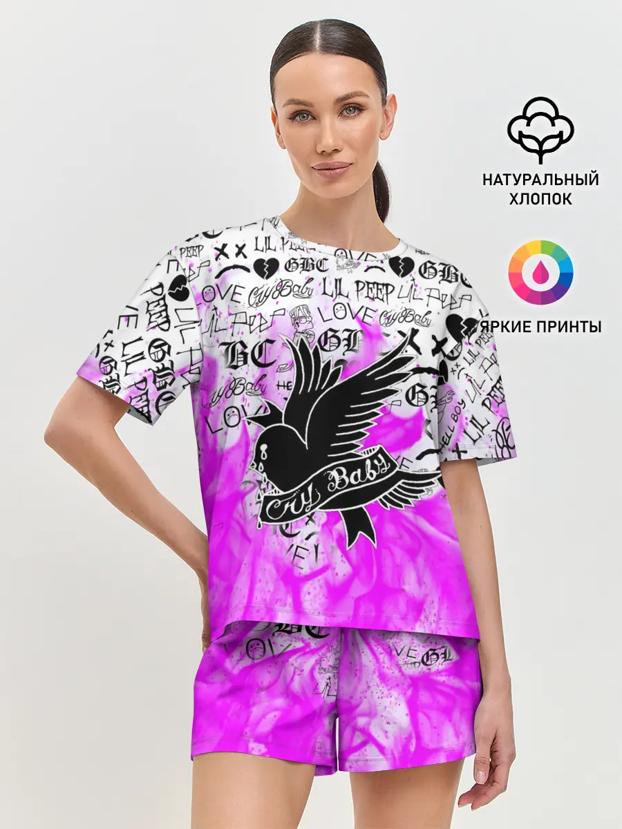 Женская пижама с шортами / CRY BABY LIL PEEP