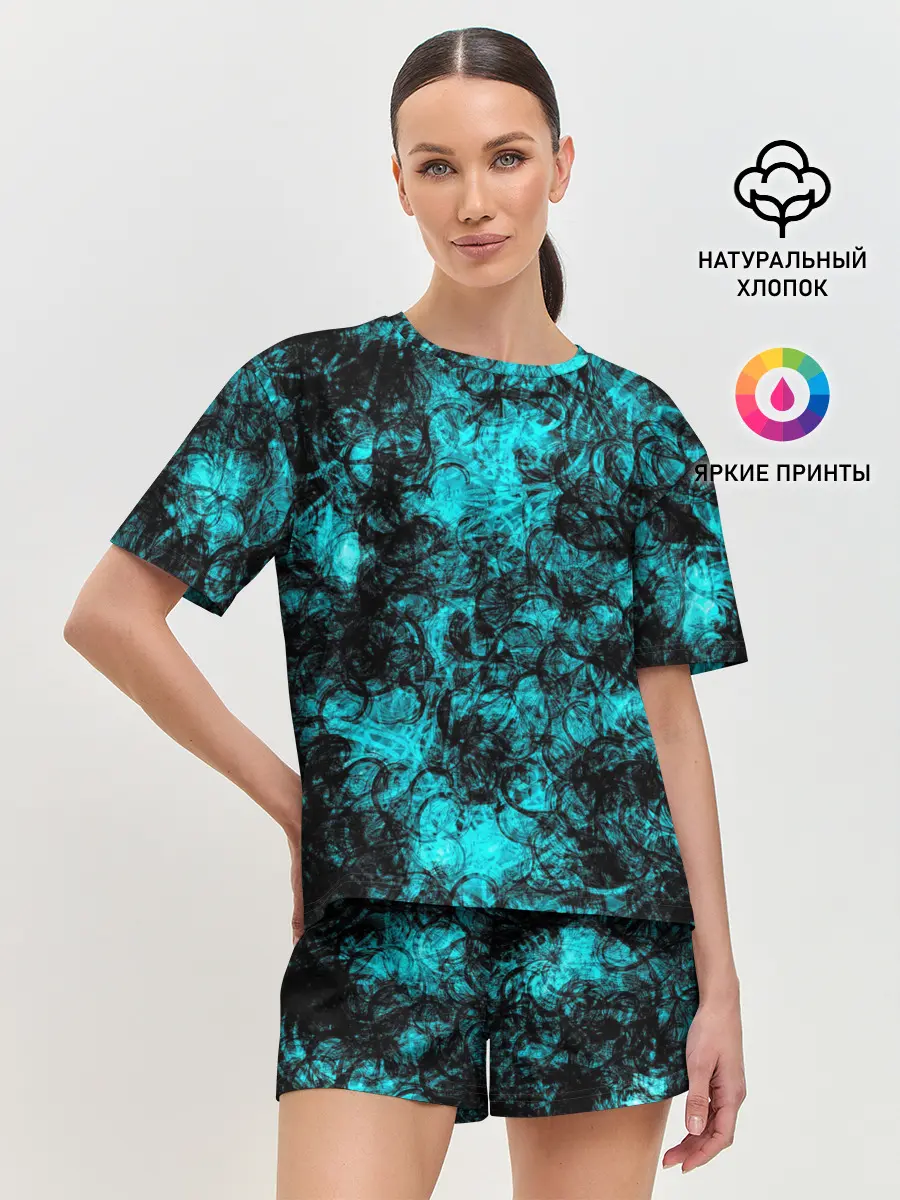 Женская пижама с шортами / Узор