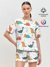 Женская пижама с шортами / Милые динозавры