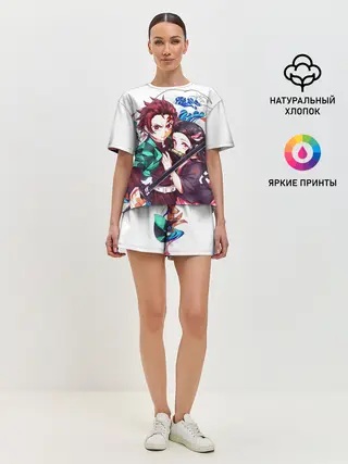 Женская пижама с шортами / Клинок рассекающий демонов