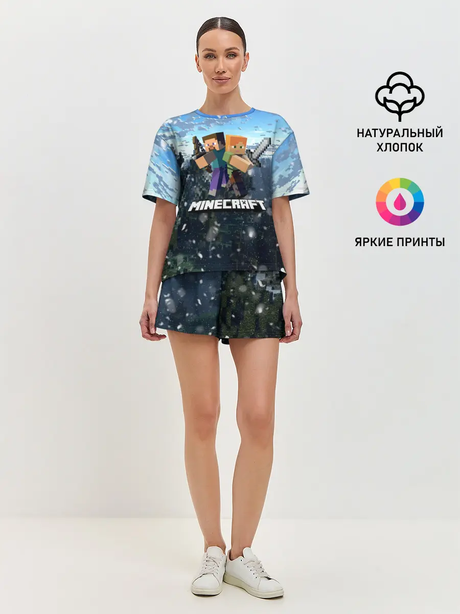Женская пижама с шортами / Minecraft / Майнкрафт