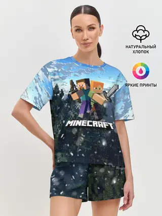 Женская пижама с шортами / Minecraft / Майнкрафт