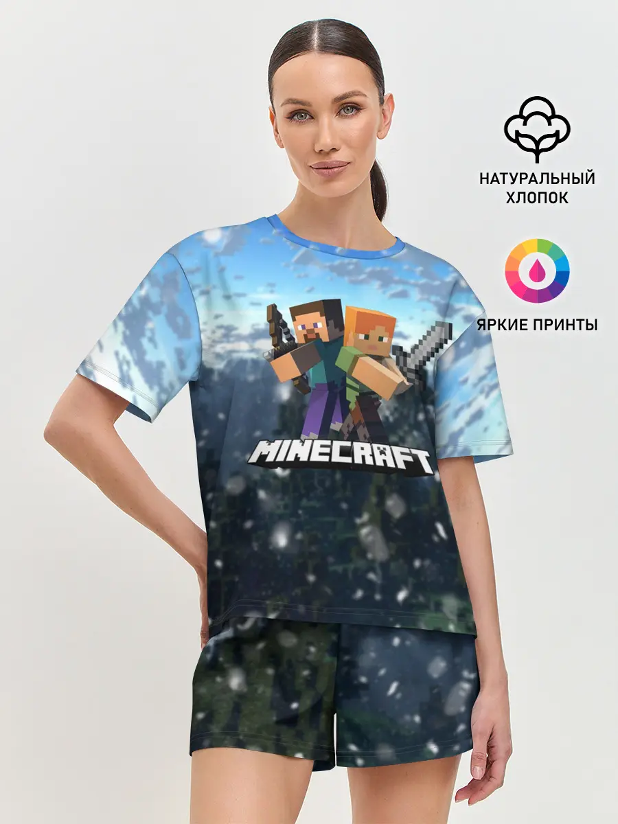 Женская пижама с шортами / Minecraft / Майнкрафт