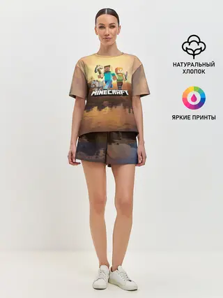 Женская пижама с шортами / Minecraft / Майнкрафт