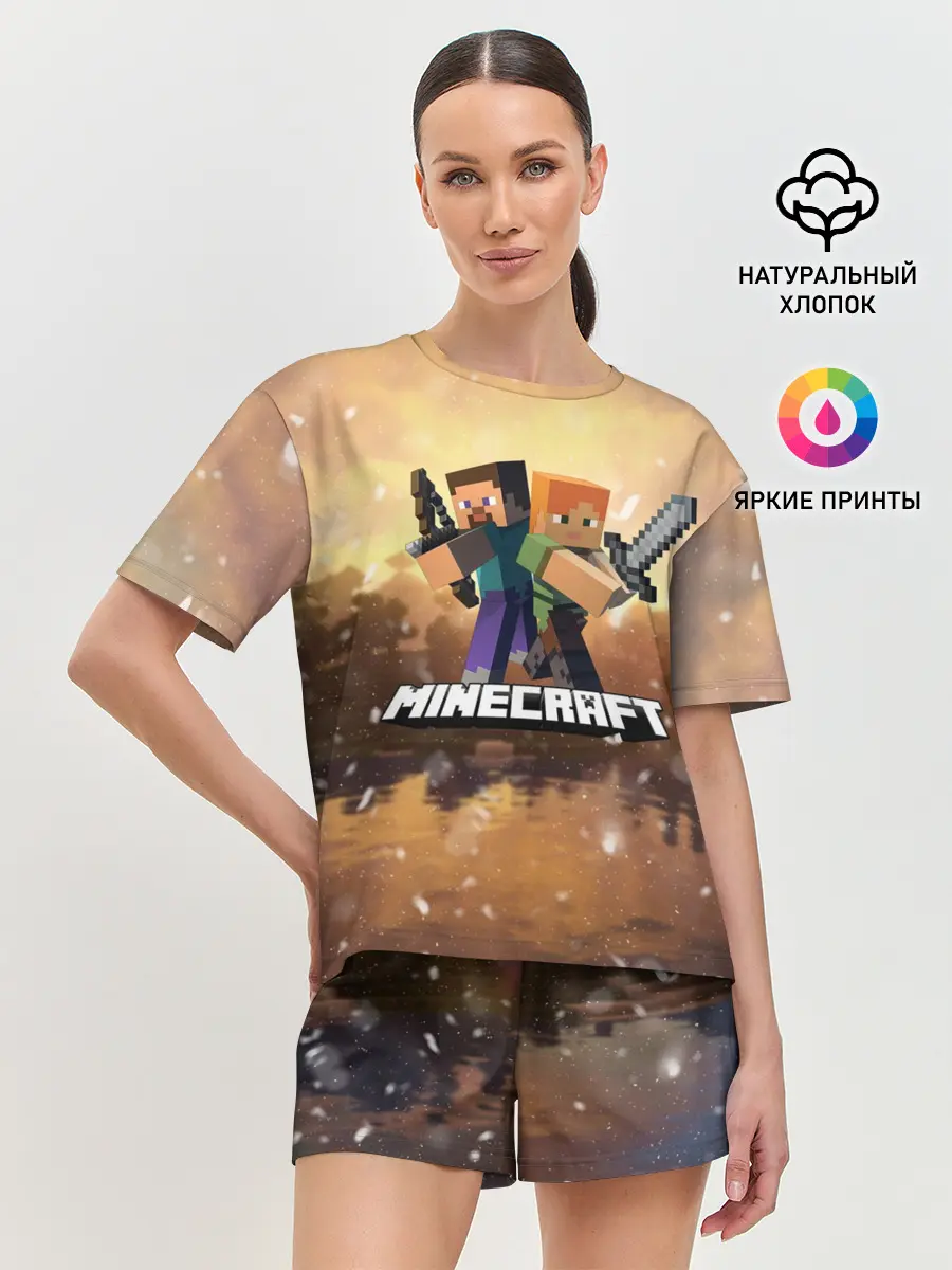 Женская пижама с шортами / Minecraft / Майнкрафт