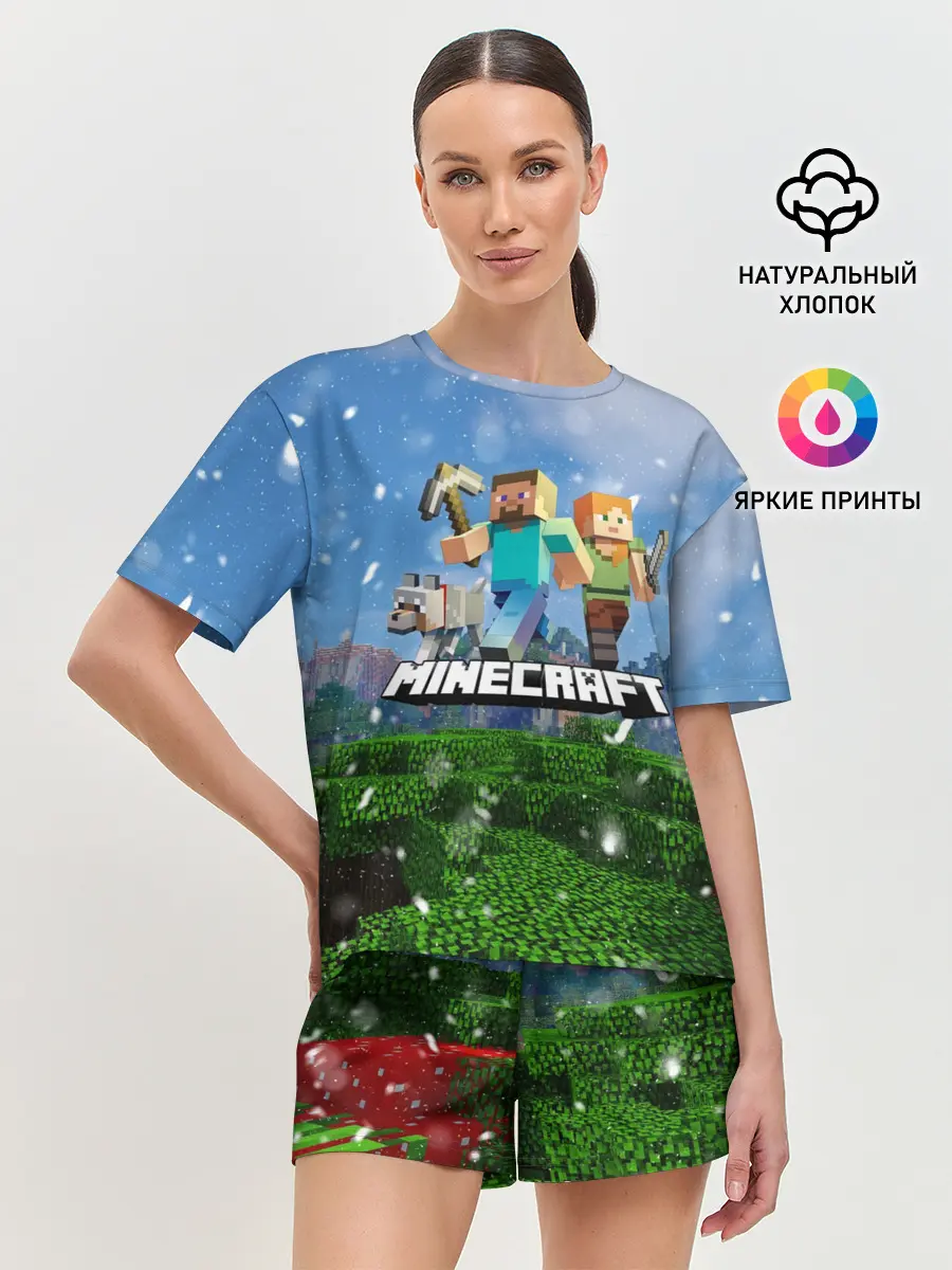 Женская пижама с шортами / Minecraft / Майнкрафт