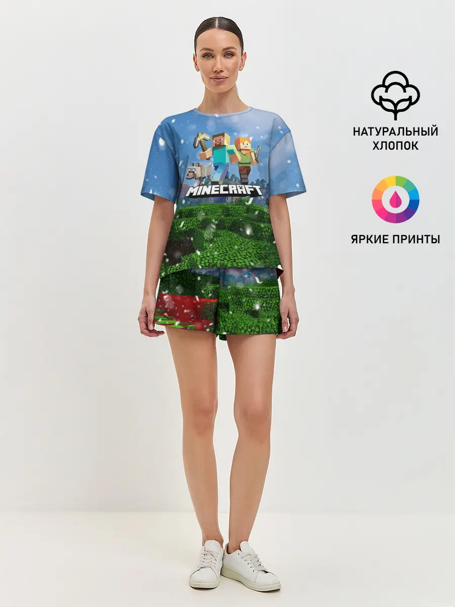 Женская пижама с шортами / Minecraft / Майнкрафт