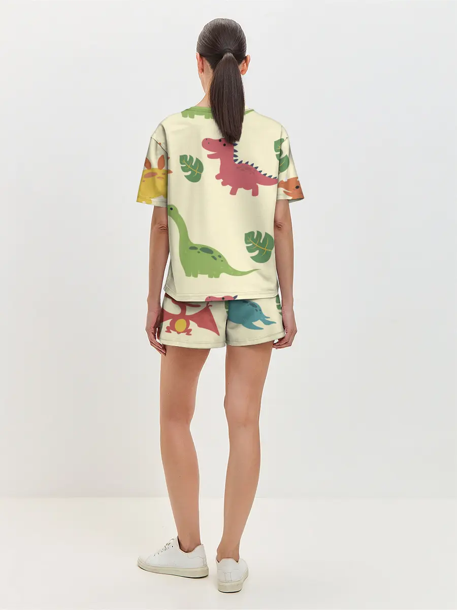 Женская пижама с шортами / Динозаврики