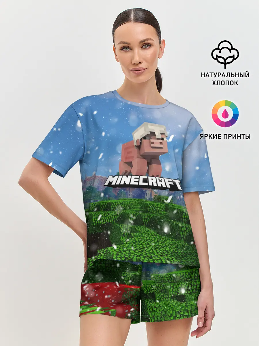 Женская пижама с шортами / Minecraft / Майнкрафт