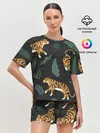 Женская пижама с шортами / Тропический тигр