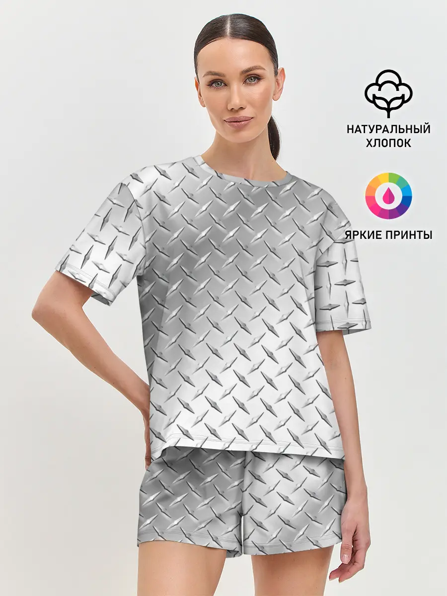Женская пижама с шортами / Рифлёный металл