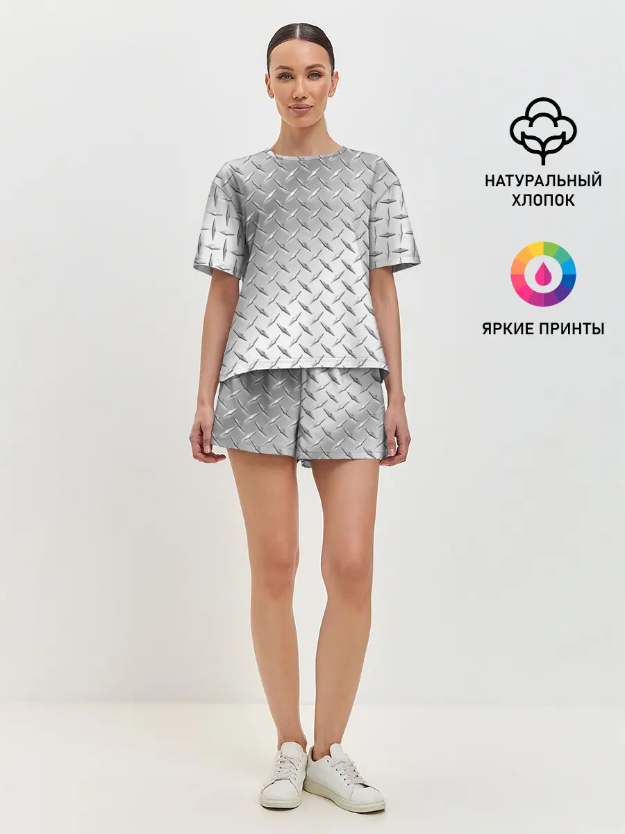 Женская пижама с шортами / Рифлёный металл