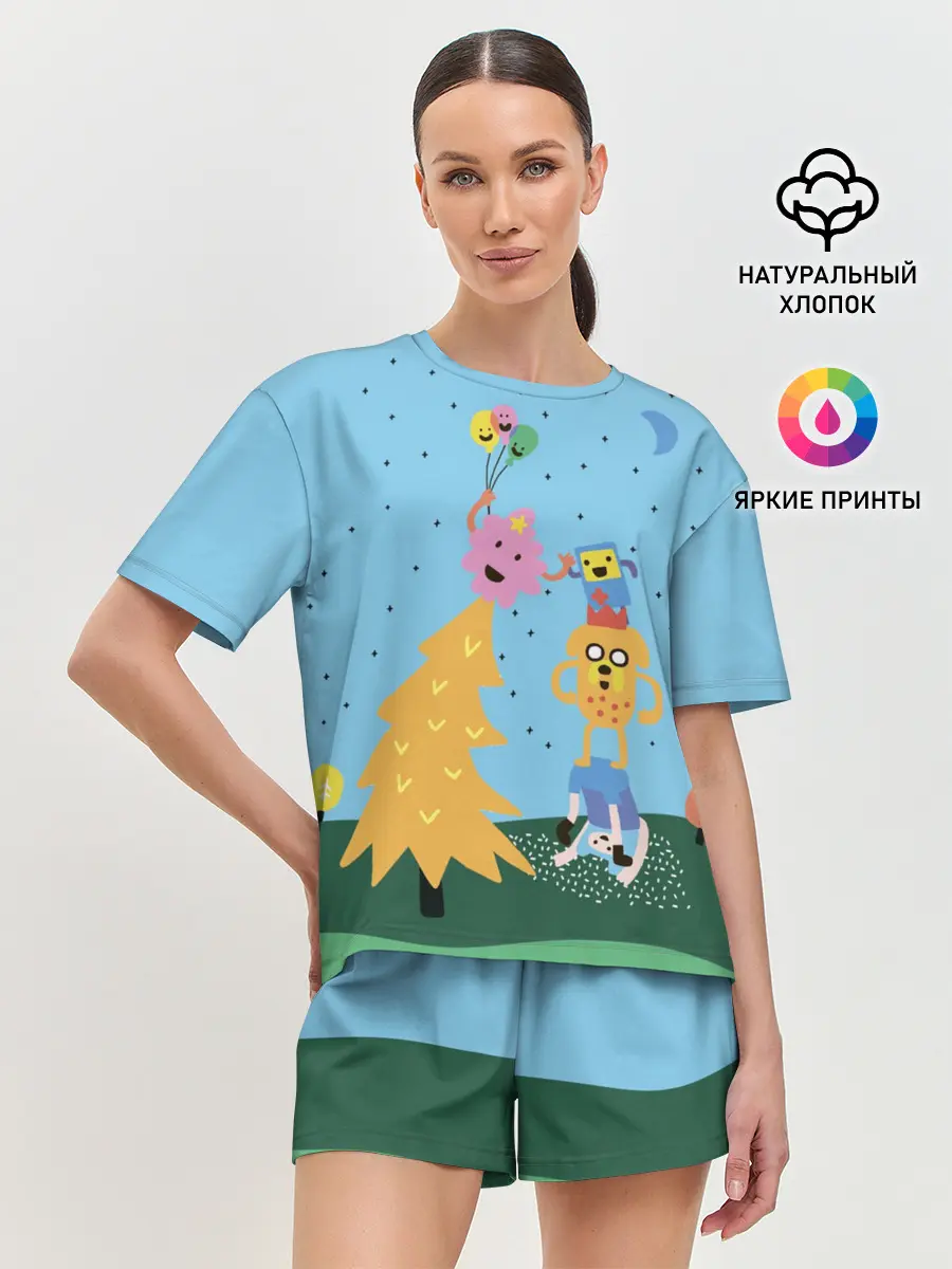 Женская пижама с шортами / Время приключений Ёлка