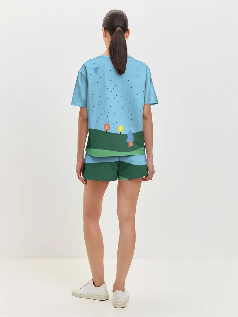 Женская пижама с шортами / Время приключений Ёлка