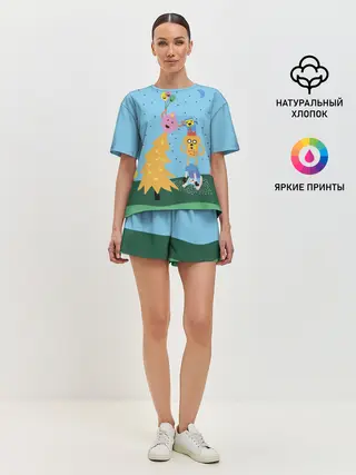 Женская пижама с шортами / Время приключений Ёлка