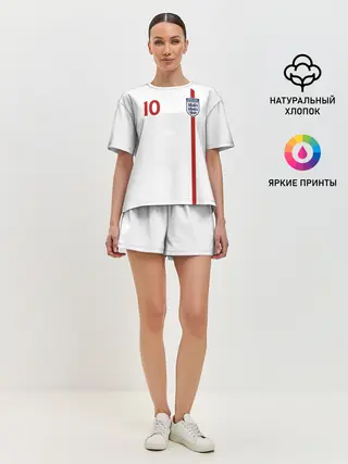 Женская пижама с шортами / Майкл Оуэн Англия Ретро