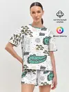 Женская пижама с шортами / Милый крокодил