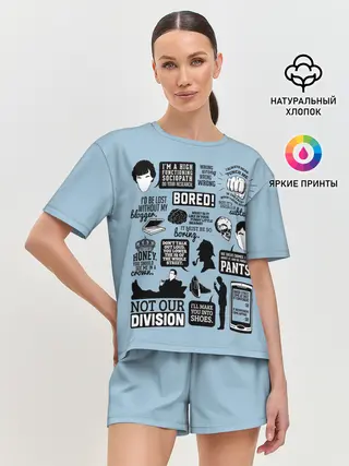 Женская пижама с шортами / Sherlock