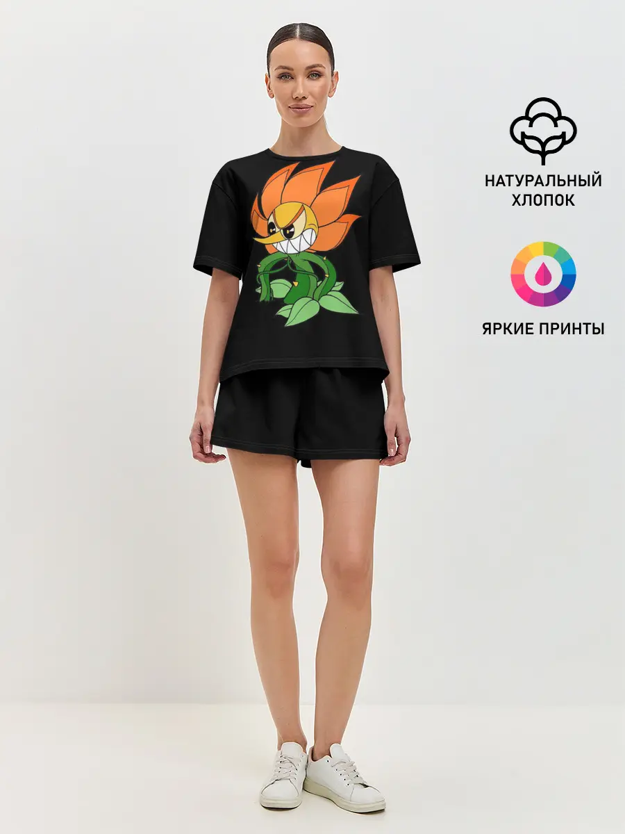 Женская пижама с шортами / Cuphead - Кэгни Гвоздика