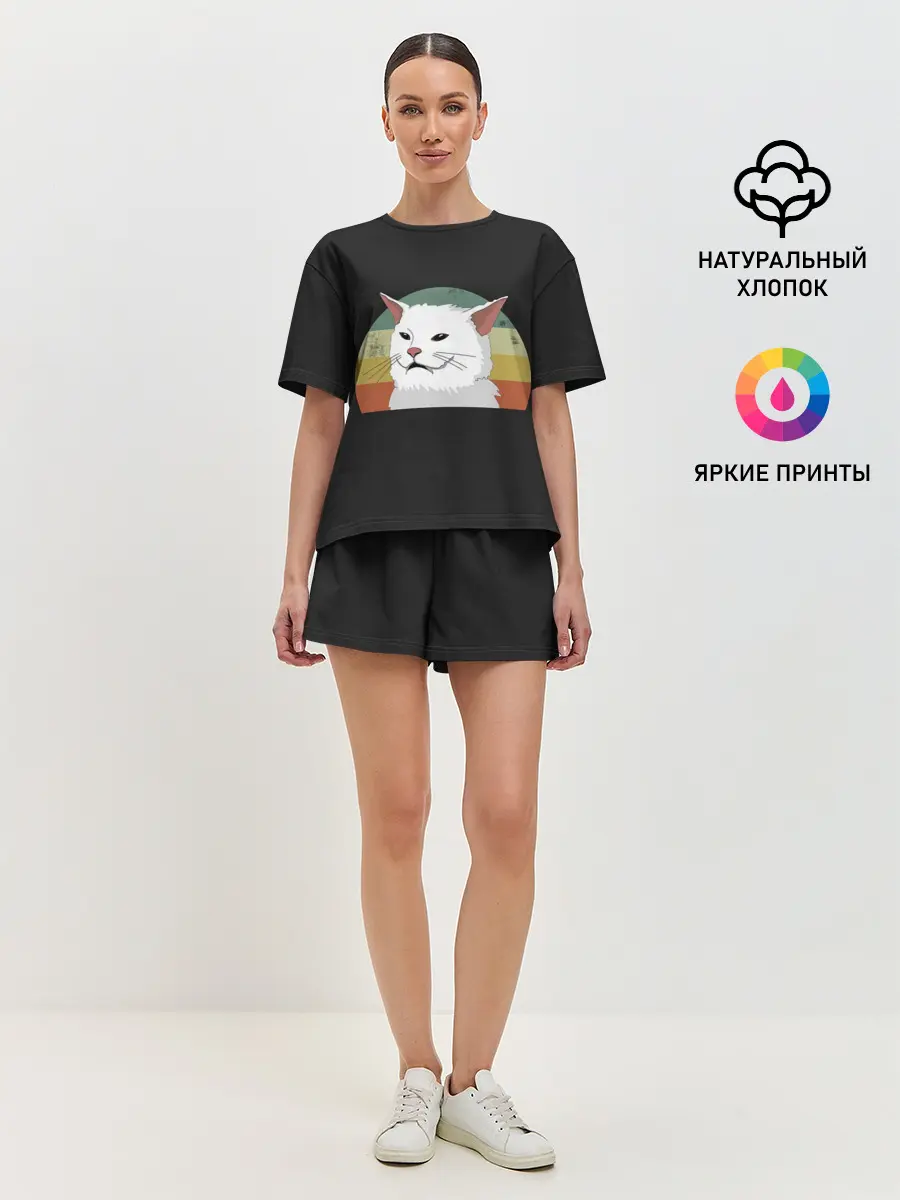 Женская пижама с шортами / Woman Yelling at Cat