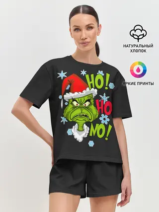 Женская пижама с шортами / Grinch Face No! No! No!