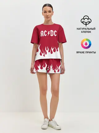 Женская пижама с шортами / AC DC
