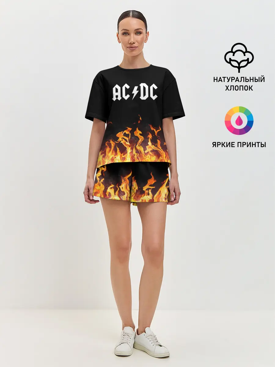 Женская пижама с шортами / AC DC