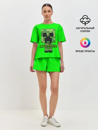 Женская пижама с шортами / MINECRAFT CREEPER