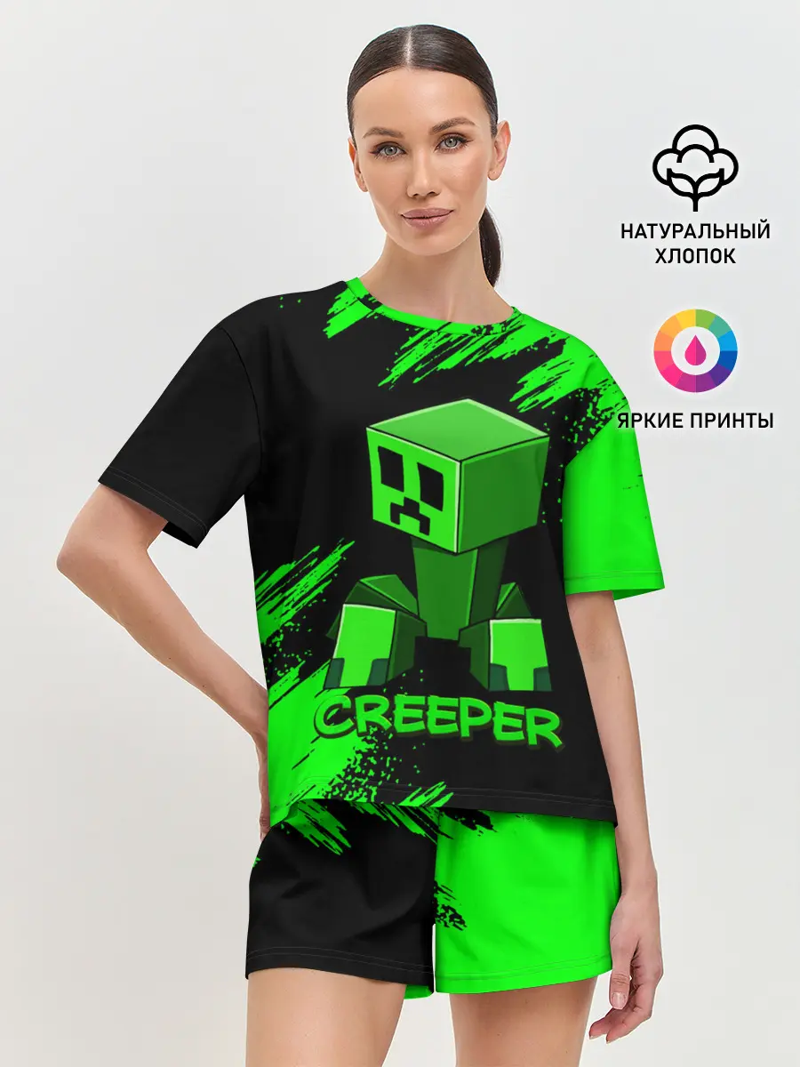 Женская пижама с шортами / MINECRAFT CREEPER