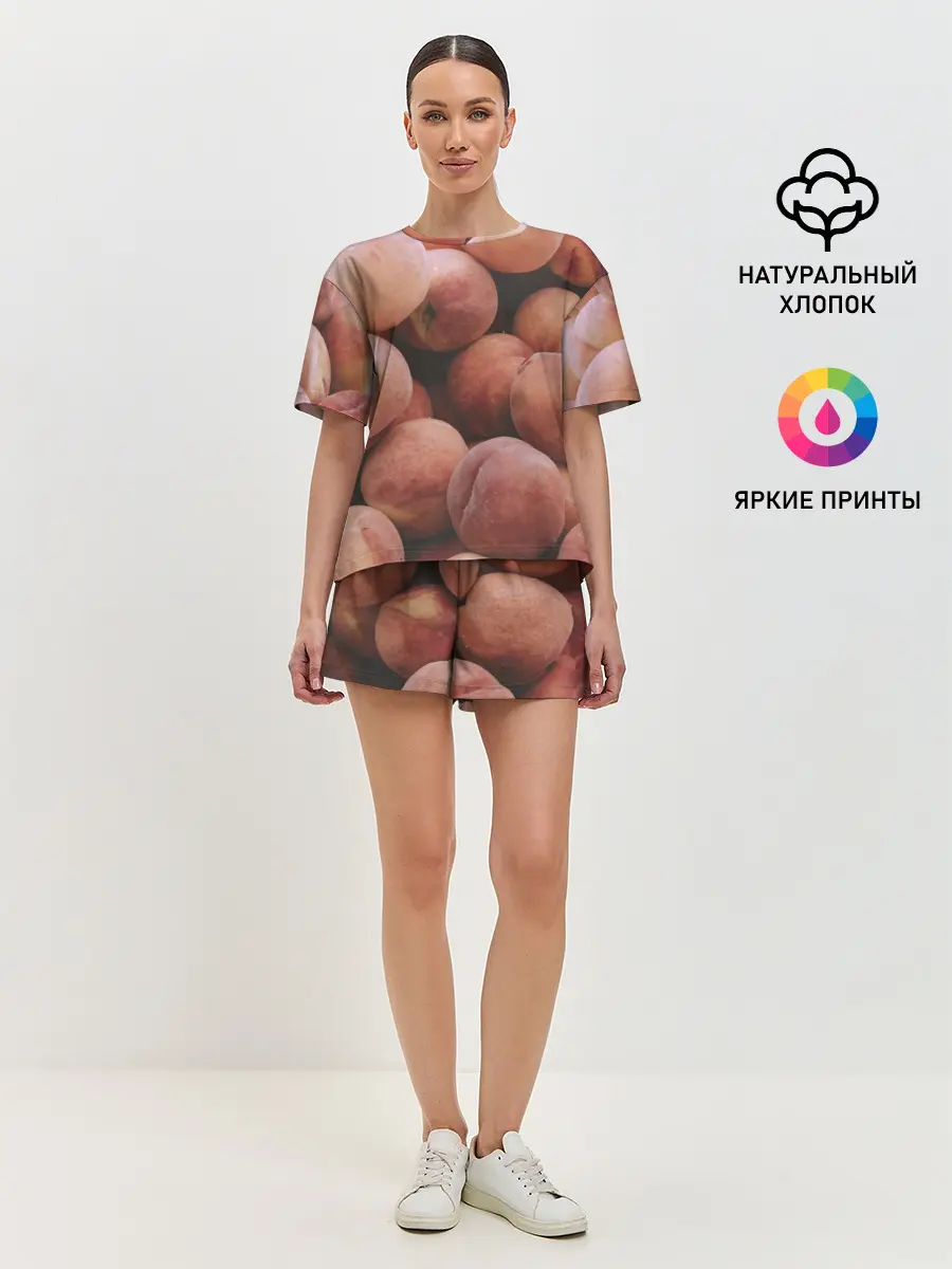 Женская пижама с шортами / Персики.